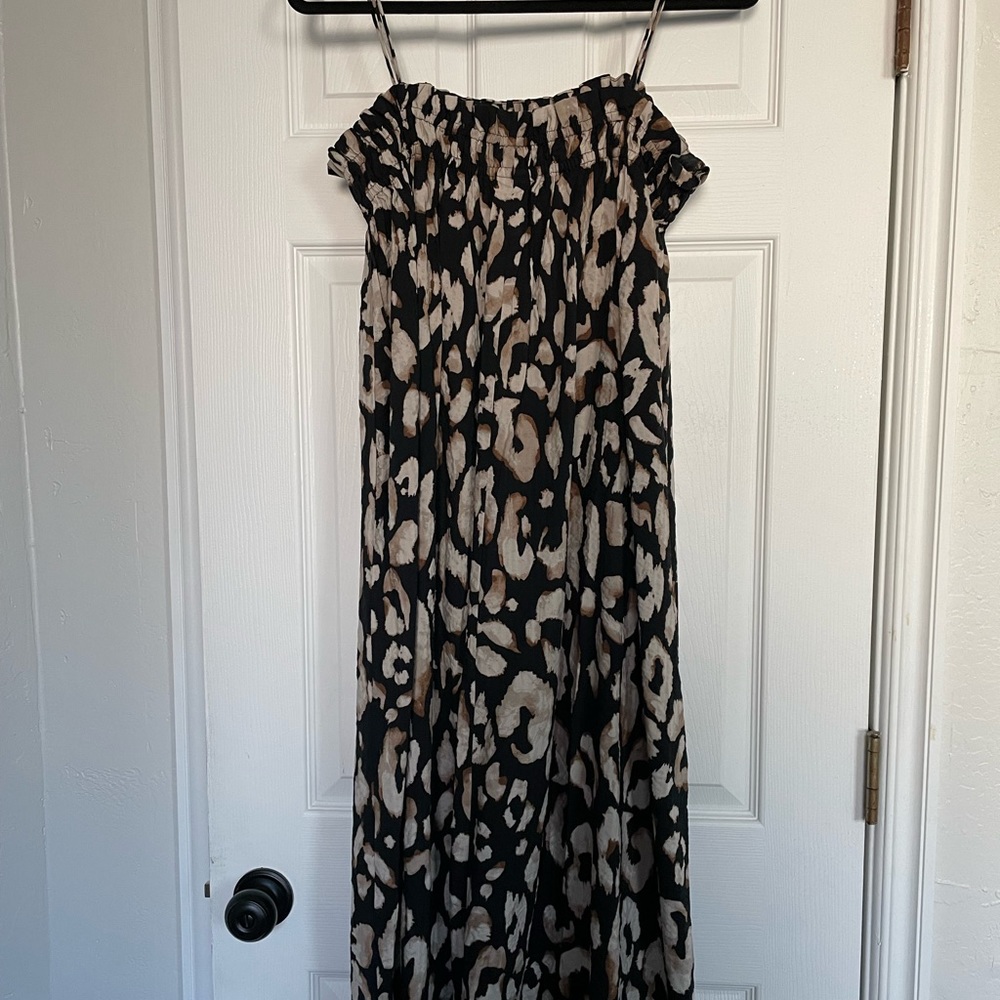 H&M Black/Leopard Maxi Dress M